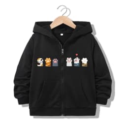 Zipper Hoodie Funny Casual Cat Paw Letter Hoodies Jackets Boys Girls Y2k Kawaii Zip Up Sweatshirt Spring Autumn Hoodies