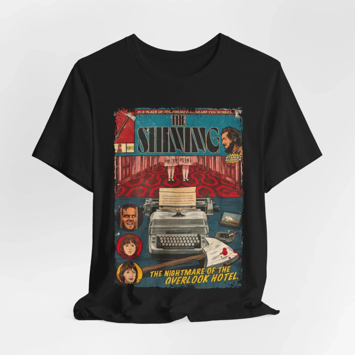 The Shining Movie T-Shirt: Vintage Horror Graphic Tee Summer Men's and Women's Loose and Breathable T-shirt Top