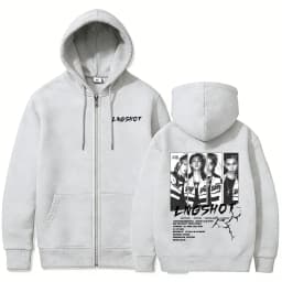 Korean Band Lngshot Jay Park 2026 Zipper Hoodie Men Women Kpop Fashion Trend Zip Up Jacket Male Oversized Zip Up Sweatshirt Coat