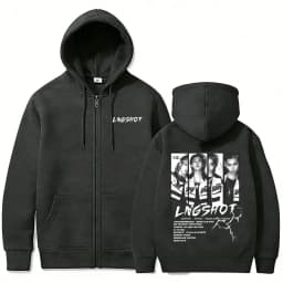 Korean Band Lngshot Jay Park 2026 Zipper Hoodie Men Women Kpop Fashion Trend Zip Up Jacket Male Oversized Zip Up Sweatshirt Coat