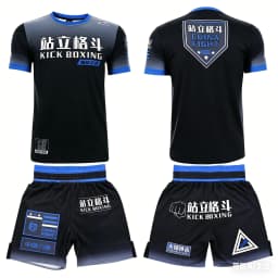 2026 Summer Men's MMA Training Suit Quick Dry Combat Sportswear Set Bold Pink & Black Graphic Shorts & T-Shirt Outfit for Kids