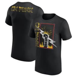 Cm Punk Lightning Fist Graphic T Shirt 2026 Summer Men 100 Cotton Black Oversized Wrestling Vintage Streetwear Top