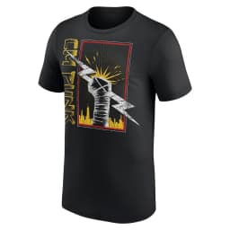 Cm Punk Lightning Fist Graphic T Shirt 2026 Summer Men 100 Cotton Black Oversized Wrestling Vintage Streetwear Top