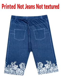 1362 [Printed Leggings - Not Faux Denim Fabric]Printed Leggings Without Texture - Non-Faux Denim Fabric, Women'S Floral Print