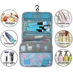 Hanging Travel Organizer Waterproof Makeup Bag, Large Capacity Toiletry Pouch Design,Portable Foldable Cosmetic Wash Storage Bag