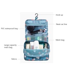 Hanging Travel Organizer Waterproof Makeup Bag, Large Capacity Toiletry Pouch Design,Portable Foldable Cosmetic Wash Storage Bag