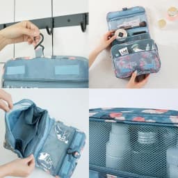 Hanging Travel Organizer Waterproof Makeup Bag, Large Capacity Toiletry Pouch Design,Portable Foldable Cosmetic Wash Storage Bag