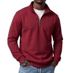 Mens Outdoor Quarter Zip Sweatshirts Casual Half Zip Pullover Hoodies Solid Color Spring  Autumn Tops for Gym and Daily Tops