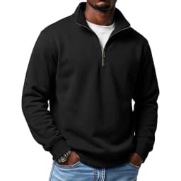 Mens Outdoor Quarter Zip Sweatshirts Casual Half Zip Pullover Hoodies Solid Color Spring  Autumn Tops for Gym and Daily Tops