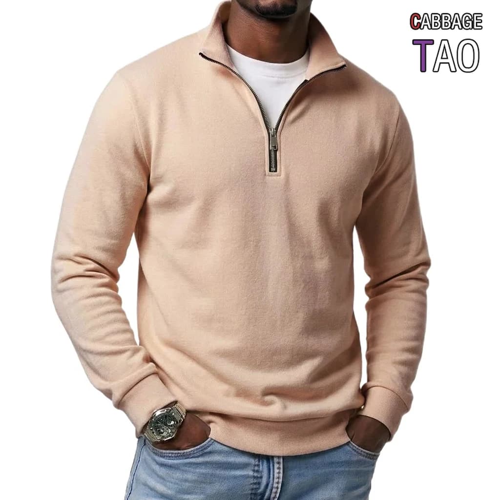 Mens Outdoor Quarter Zip Sweatshirts Casual Half Zip Pullover Hoodies Solid Color Spring  Autumn Tops for Gym and Daily Tops