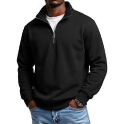 Mens Outdoor Quarter Zip Sweatshirts Casual Half Zip Pullover Hoodies Solid Color Spring  Autumn Tops for Gym and Daily Tops