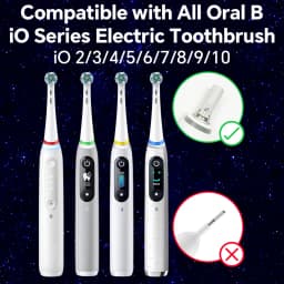 4 Cross Clean Replacement Brush Heads & Toothbrush Travel Case Compatible with Oral B iO 2 3 4 5 6 7 8 9 10 Electric Toothbrush
