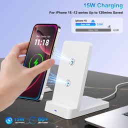 Desktop Folable Wireless Charger Phone Holder Stand For iPhone 17 16 15 14 13 12 Pro Max Samsung Xiaomi 17 Fast Charging Station