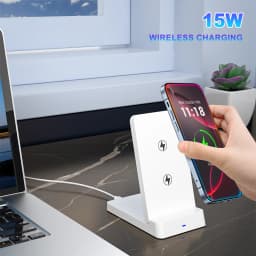 Desktop Folable Wireless Charger Phone Holder Stand For iPhone 17 16 15 14 13 12 Pro Max Samsung Xiaomi 17 Fast Charging Station