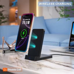 Desktop Folable Wireless Charger Phone Holder Stand For iPhone 17 16 15 14 13 12 Pro Max Samsung Xiaomi 17 Fast Charging Station