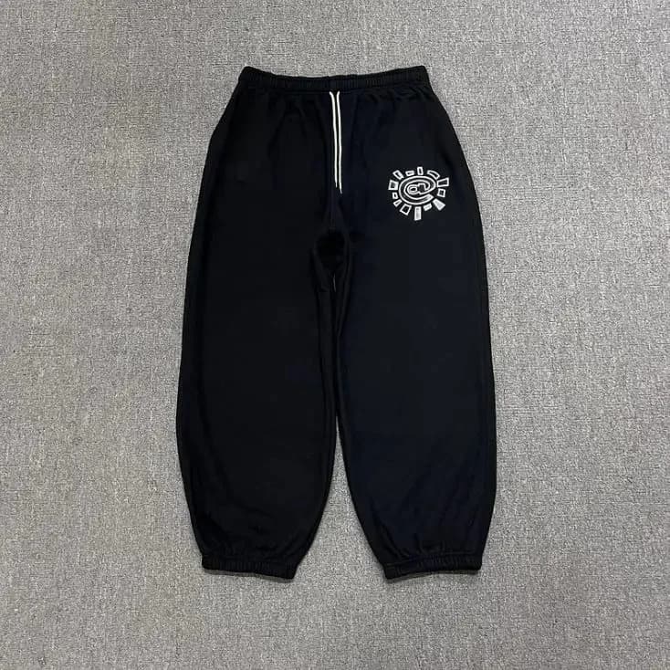 2026 Summer Fashion Vintage Graphic Fleece Sweatpants Women Casual Classic Gray Black Breathable Trouser Thick Pants HipHop Kids