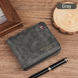 Dominator Dark Skull Men's Vintage Short Wallet Zipper Coin Purse Casual Buckle Waist Chain Money Bag For Students Gift