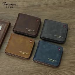 Dominator Dark Skull Men's Vintage Short Wallet Zipper Coin Purse Casual Buckle Waist Chain Money Bag For Students Gift