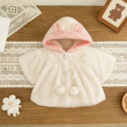 Girls' Coat Winter Solid-Color Warm And Cute Hooded Baby Girls Jacket Cute Baby Outwear With Sheepskin Ears