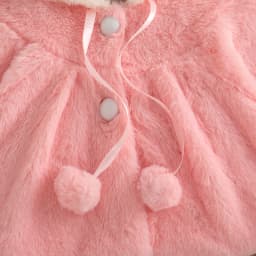 Girls' Coat Winter Solid-Color Warm And Cute Hooded Baby Girls Jacket Cute Baby Outwear With Sheepskin Ears