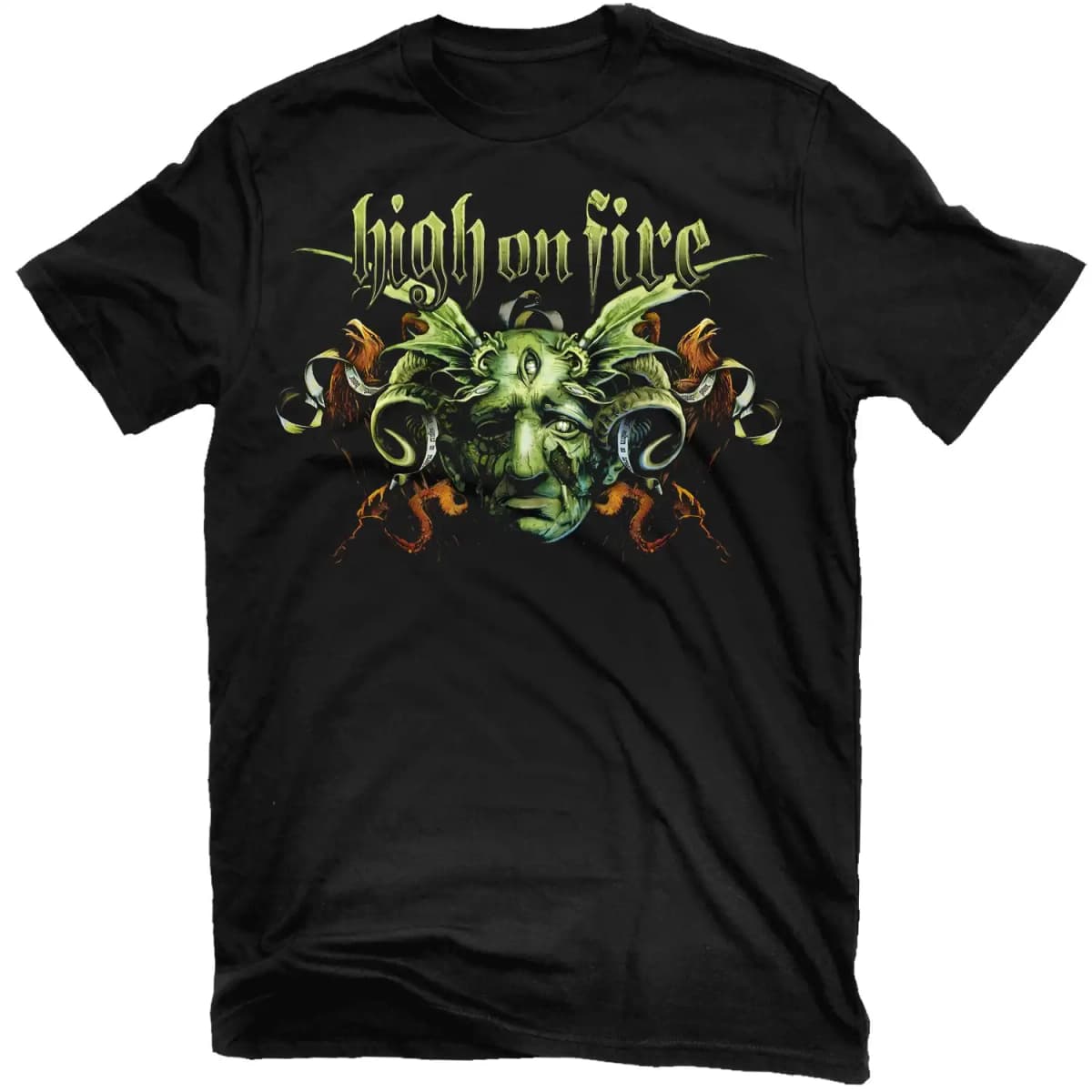 2026 High on Fire  Blessed Black Wings Band Graphic Tee Cotton Round Neck Casual Unisex T-shirt Summer Top