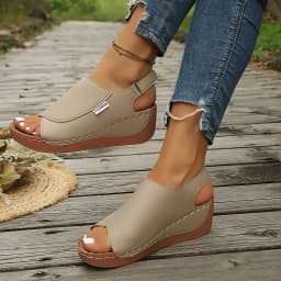 Women Wedge Sandals Summer 2026 New Fashion Slippers Open Toe Breathable Sandals Comfortable Buckle Woman Shoes Slides Women
