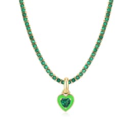 Y2K Sweet Enamel Heart Pendant Necklace for Women Luxury Stainless Steel Colorful Rhinestone Chain Choker Summer Jewelry Gift