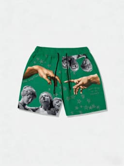 2026 New Summer Quick Drying Printed Shorts, Sports Trend, Street Leisure, Football, Men, Women, Children Family Matching