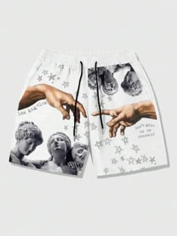 2026 New Summer Quick Drying Printed Shorts, Sports Trend, Street Leisure, Football, Men, Women, Children Family Matching