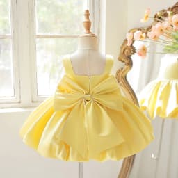 Toddler Flower Bud Party Baptism Baby Girls Dress Elegant 1st Birthday Wedding Princess Prom Dress Girl Bridesmaid Evening Gown