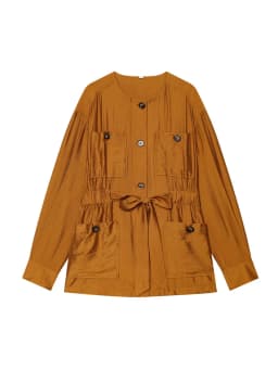 TFMLN Fashion Casual Pocket Shirt Pant Set For Ladies Solid Color Long Sleeve Jacket With Belt Spring Autumn Safari Style Set