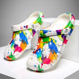 Garden Clogs Slip On Lightweight Two-way Wear Garden Clogs, Comfortable Women's Tie-dye Pattern Clogs, Non-slip Beach Slides 666