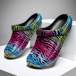 Garden Clogs Slip On Lightweight Two-way Wear Garden Clogs, Comfortable Women's Tie-dye Pattern Clogs, Non-slip Beach Slides 666