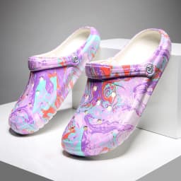 Garden Clogs Slip On Lightweight Two-way Wear Garden Clogs, Comfortable Women's Tie-dye Pattern Clogs, Non-slip Beach Slides 666