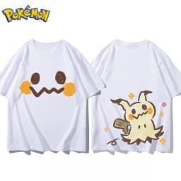 Bandai Pokémon Mimikyu Front and Rear Printed T-shirt Men's and Women's Summer New Loose Casual Versatile Short-sleeved Top