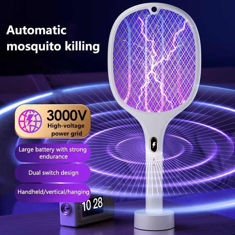 3 In 1 Multi Functional Bug Zapper Racket USB Rechargeable Mosquito Killer Safe Electric Mosquito Swatter Pest Control Supplies