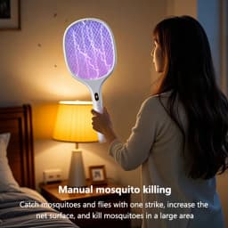 3 In 1 Multi Functional Bug Zapper Racket USB Rechargeable Mosquito Killer Safe Electric Mosquito Swatter Pest Control Supplies