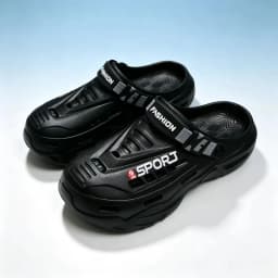 Men's Perforated Shoes, Toe Toed Shoes, Casual Driving, Two On, Thick Soled, Comfortable, Breathable, Anti Slip, Trendy Sandals