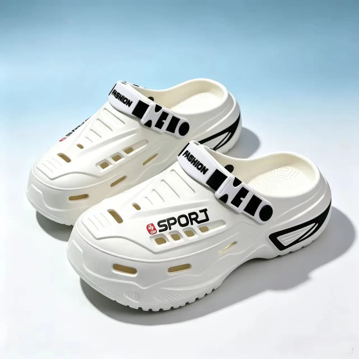 Men's Perforated Shoes, Toe Toed Shoes, Casual Driving, Two On, Thick Soled, Comfortable, Breathable, Anti Slip, Trendy Sandals