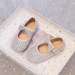 Kids'Casual Shoes PU Leather Fashion Sequin Bow Spring Flat Outdoor Shoes For Girls Anti-slip Silver White Shoes Size 23-36