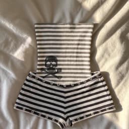 Color Blocked Fashionable Summer Shorts Y2K sexy Slim Fit Versatile Low Waist Gothic Hip-Hop Street Men's and Women's Suit Emo