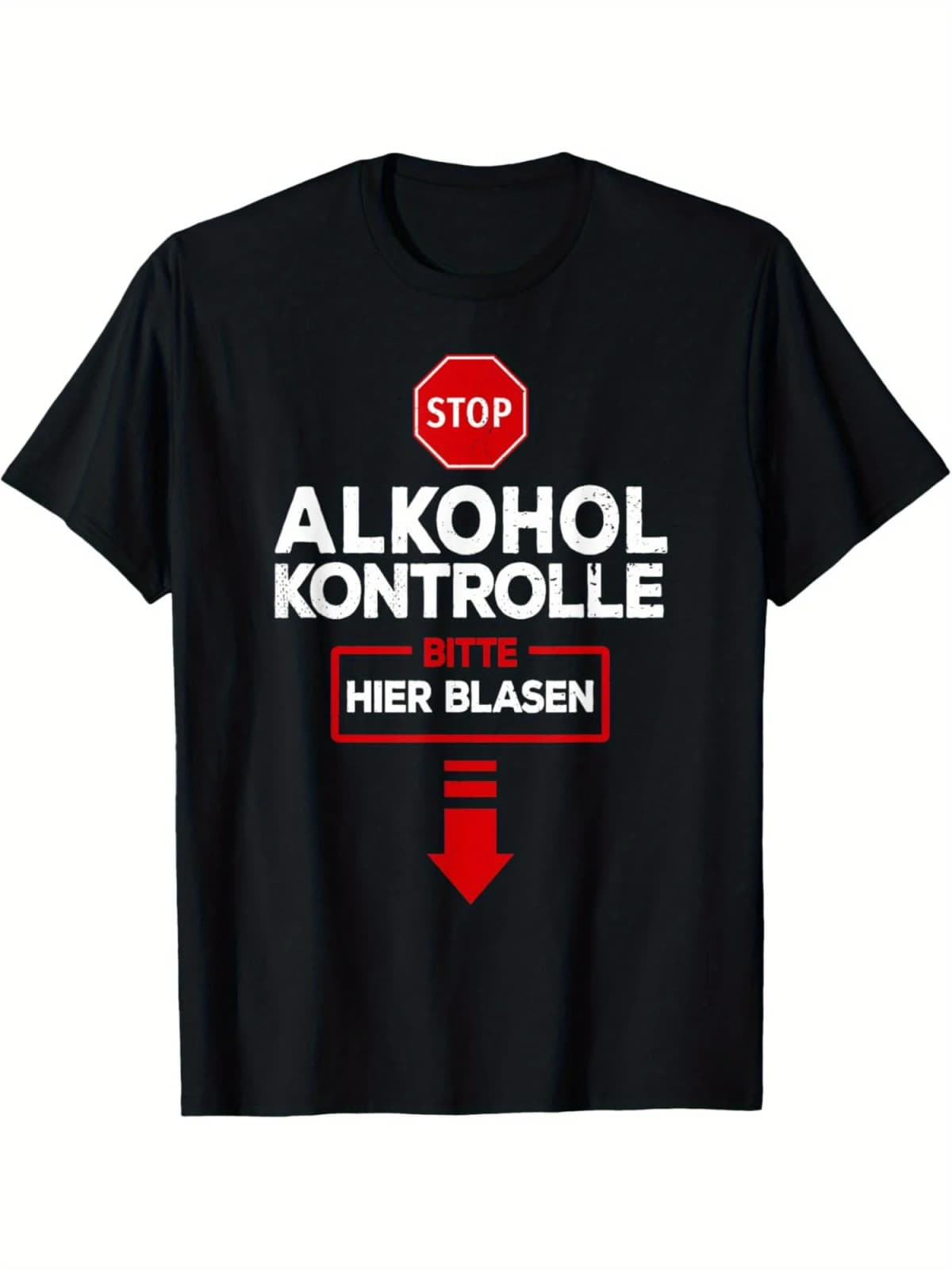 Alcohol Test Please Blow Funny Alcohol Test T-shirt Funny Men's T-shirt Retro Men's T-shirt Men's Summer Casual T-shirt