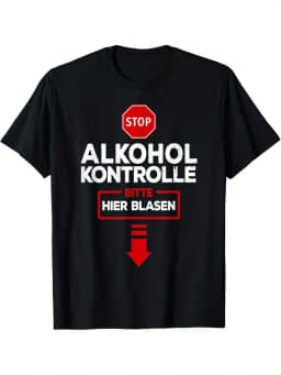 Alcohol Test Please Blow Funny Alcohol Test T-shirt Funny Men's T-shirt Retro Men's T-shirt Men's Summer Casual T-shirt