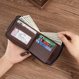 Men's Vintage Motorcycle Motif Bifold Wallet Short Zipper Wallets Slim Classic Coin Pocket Holder Card Holder Daily Use Bag Gift