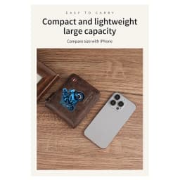 Men's Vintage Motorcycle Motif Bifold Wallet Short Zipper Wallets Slim Classic Coin Pocket Holder Card Holder Daily Use Bag Gift