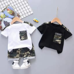 New Summer Baby Boy Cool Camouflage Clothes Suit Children Fashion Pocket TShirt Shorts 2Pcs/Sets Kids Casual Clothing Tracksuits
