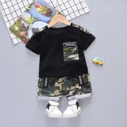 New Summer Baby Boy Cool Camouflage Clothes Suit Children Fashion Pocket TShirt Shorts 2Pcs/Sets Kids Casual Clothing Tracksuits