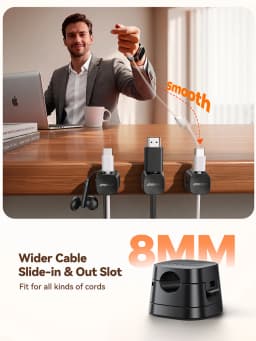 Joyroom 6PCS Detachable Magnetic Cord Organizer Under Desk Nightstand Home Office Car Wire Keeper Magnetic Cable Clips JR-ZS668