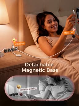 Joyroom 6PCS Detachable Magnetic Cord Organizer Under Desk Nightstand Home Office Car Wire Keeper Magnetic Cable Clips JR-ZS668