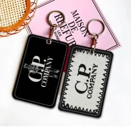 CP-Fashion Company 1Pc Access Card Case Leather Card Holder Keychain Key Ring Door Access Tags ID Card Case Keychain